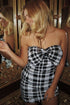 Sequined Plaid Mini Dress